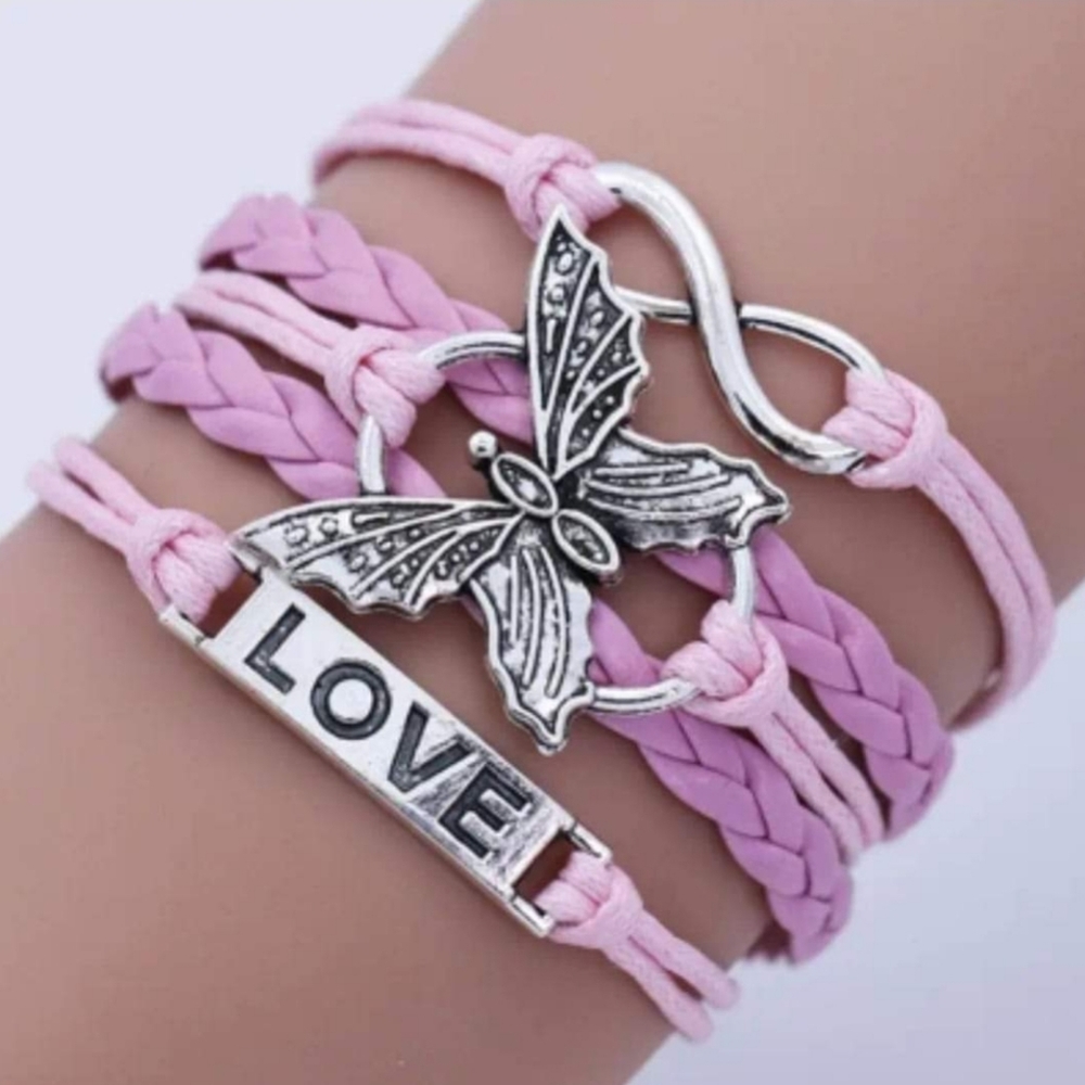 Pink butterfly bracelet
